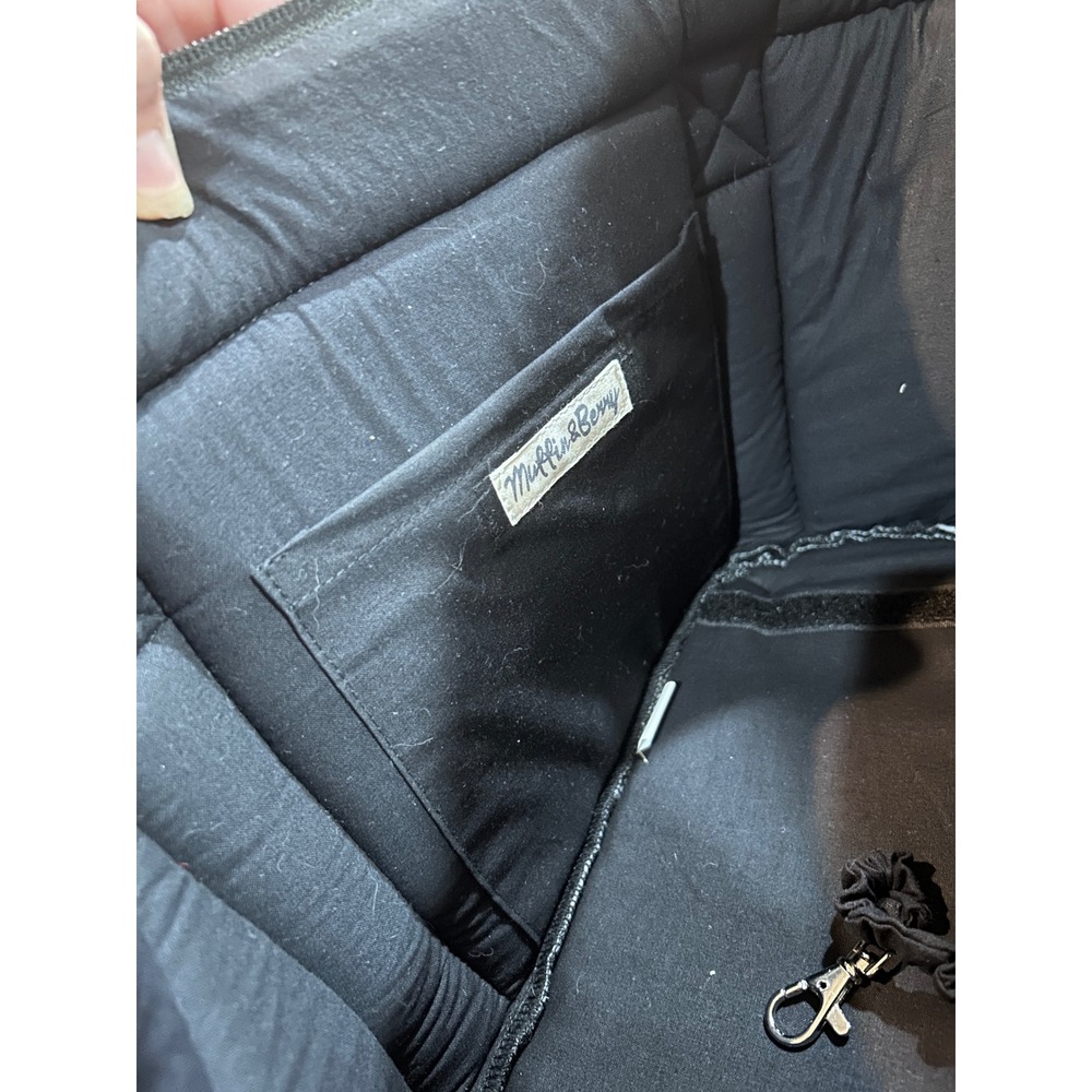 Muffin & Berry Quilted Black Pet Carrier Tote Bag With Top Opening - Picture 7 of 8